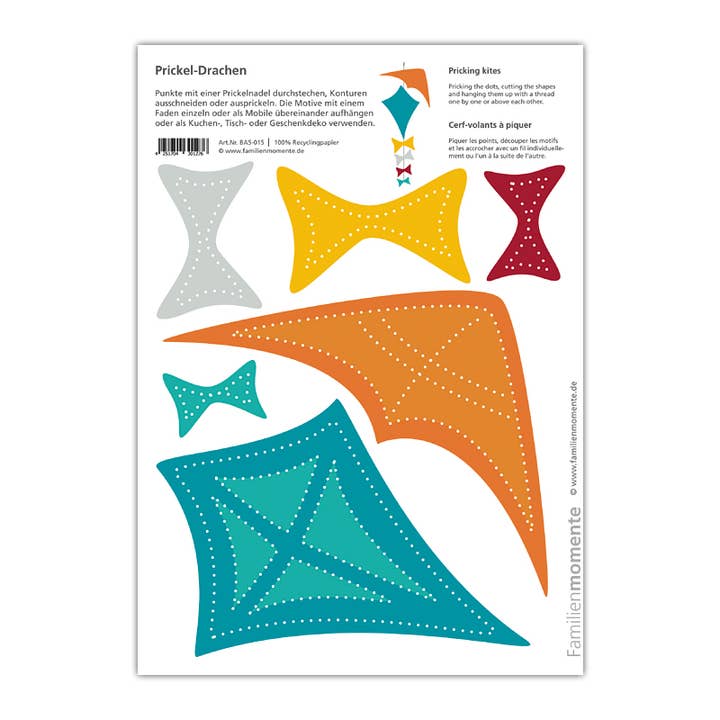 Craft Sheet Prickel-Dragon, loose, from 10 pieces for wholesale by Familienmomente