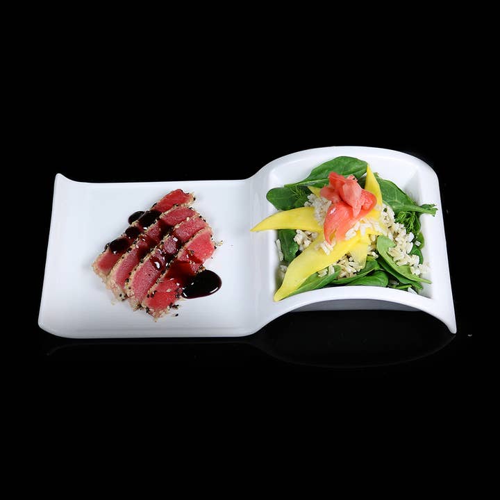 Sectional Salad Plate-Set of 4 for wholesale by Little White Dish