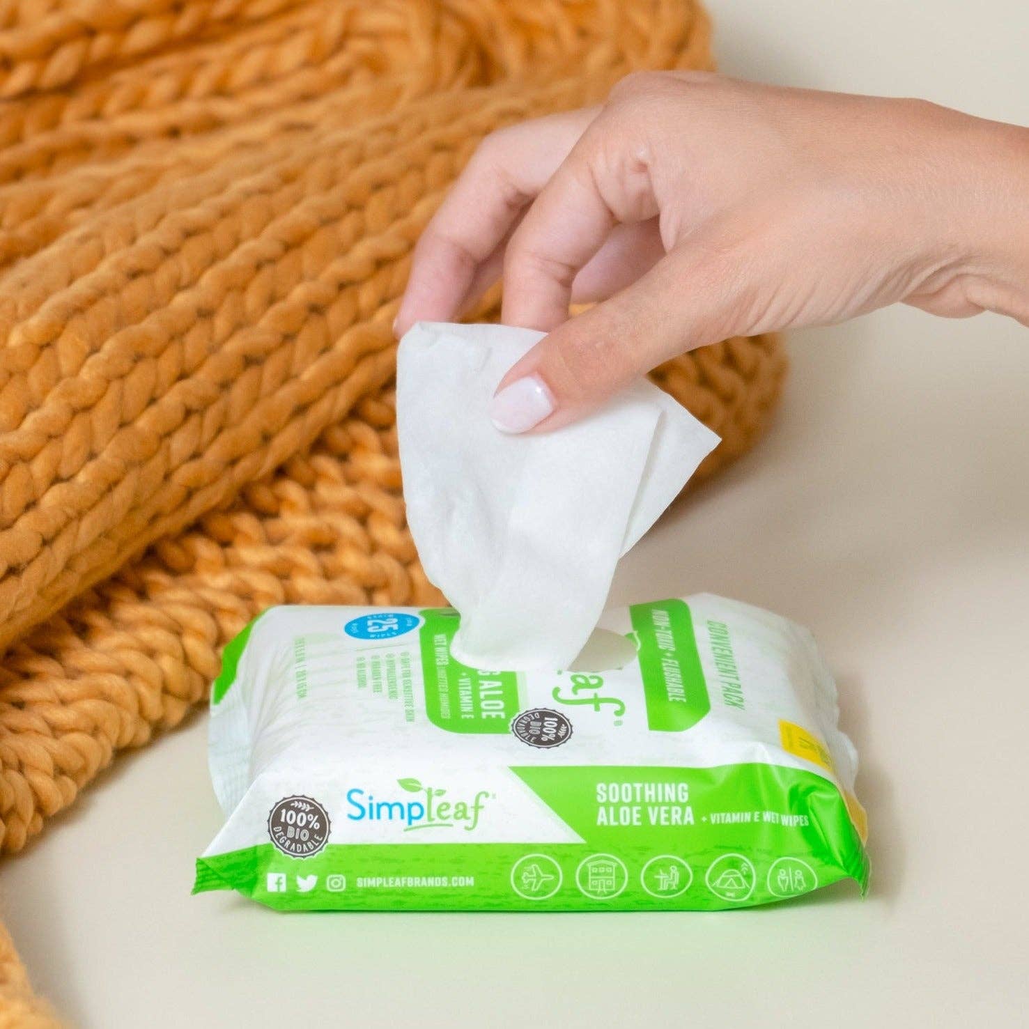 Simpleaf Brands - Wholesale Face & Body Wipes - Flushable Wipes, 25 Count22