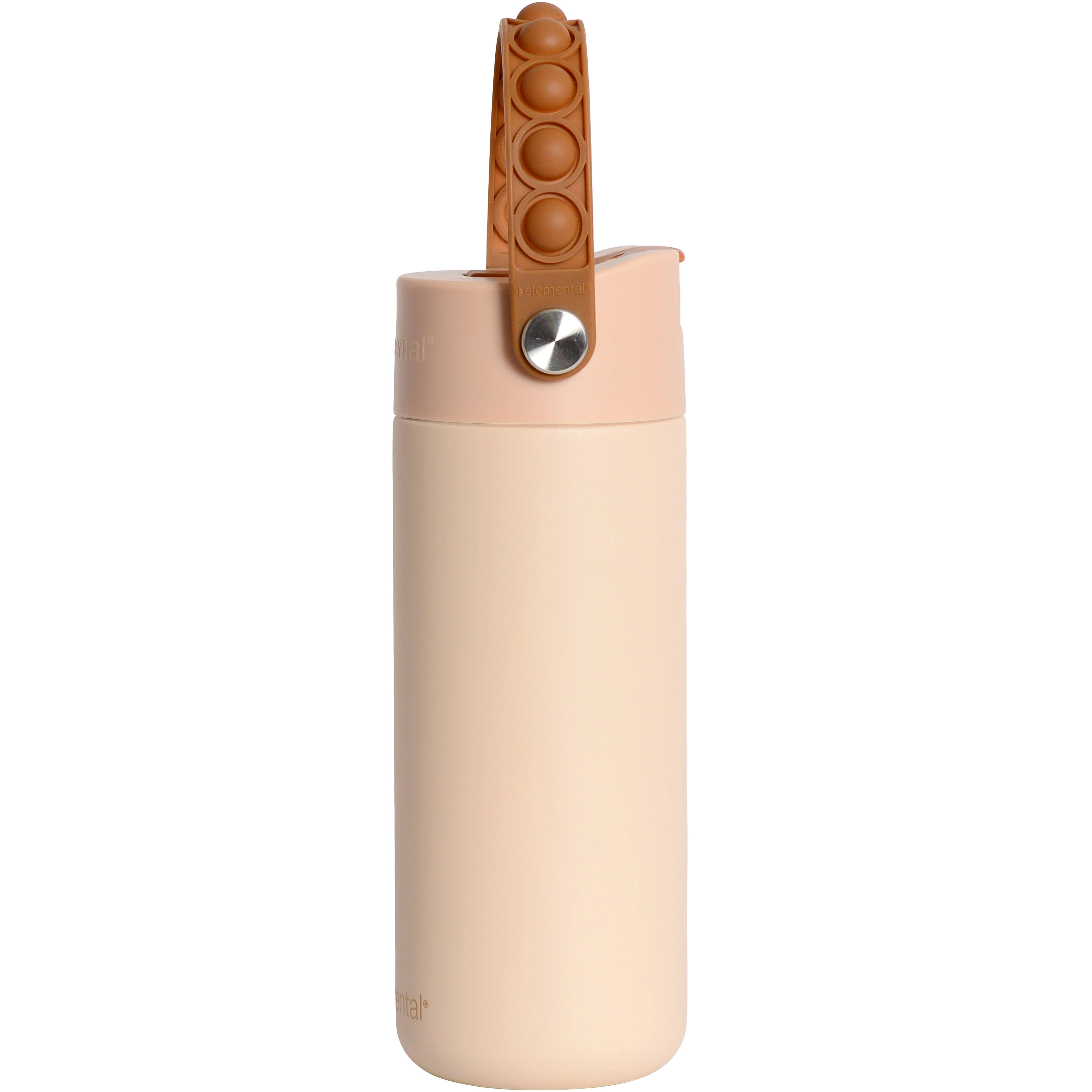 Elemental - Wholesale Water Bottle - Core Insulated Pop Fidget Handle Bottle 18oz - Beige2