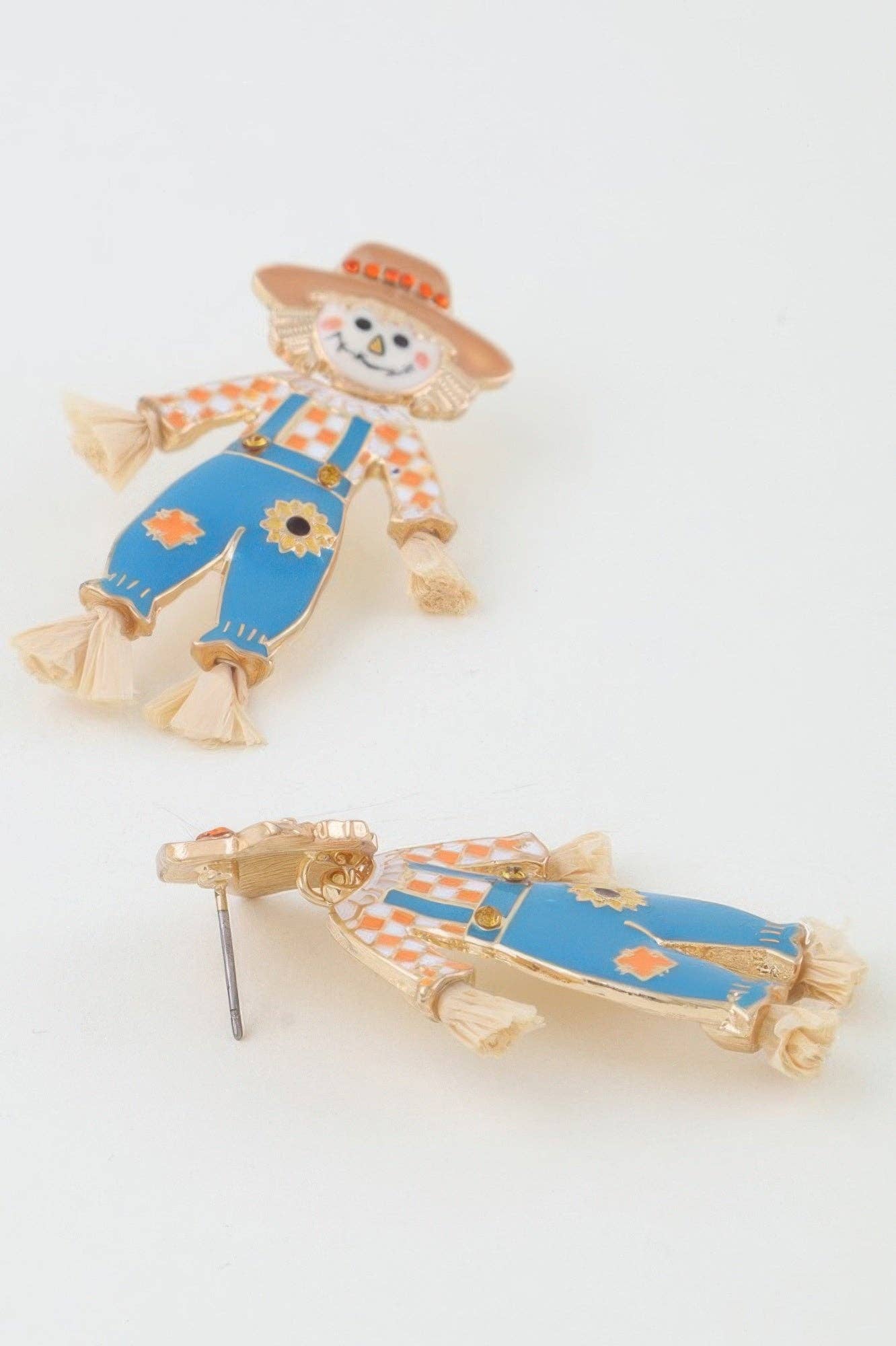 CC Wholesale Clothing - Wholesale Stud/Post Earrings - Fall Scarecrow Stud Earrings1