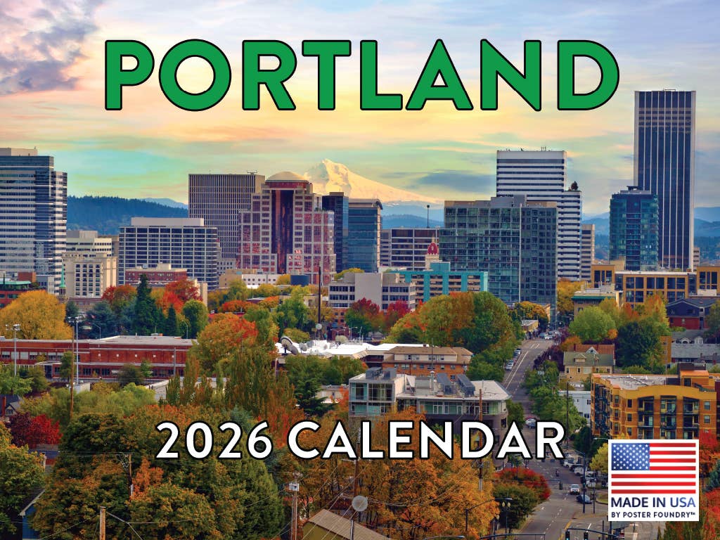 Multi Color Portland Oregon Calendar 2026 for Locals for wholesale on Faire0
