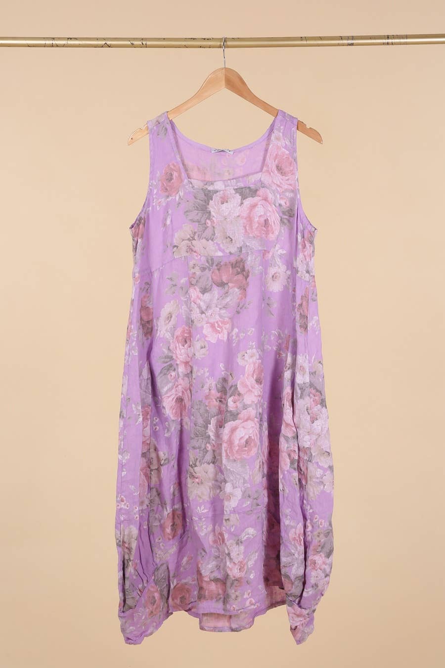 la maison des fibres naturelles - Wholesale Dress - Women's - sleeveless floral dress in 100% linen 622328