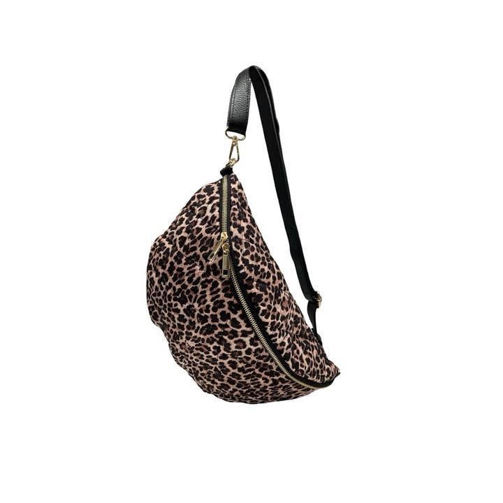 Louisa lee - Wholesale Belt Bag - Women's - BANANA SAUVAGE FABRIC WITH LEATHER UPHOLSTERY