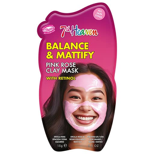 7th Heaven Pink Rose Clay Mask med Retinol - Balancerer & Matterer Huden for engroshandel hos 7th Heaven
