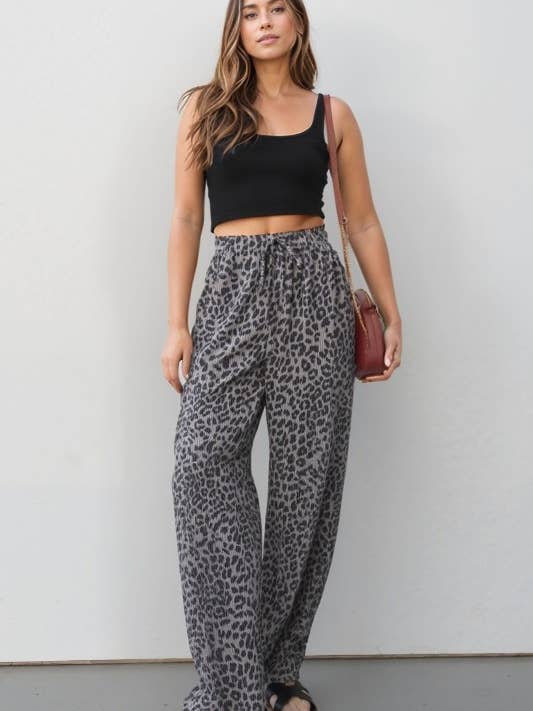HEIMISH - Wholesale Pants - Women's - EP6850-10 ANIMAL PRINT URBAN RIBBED CASUAL PANTS