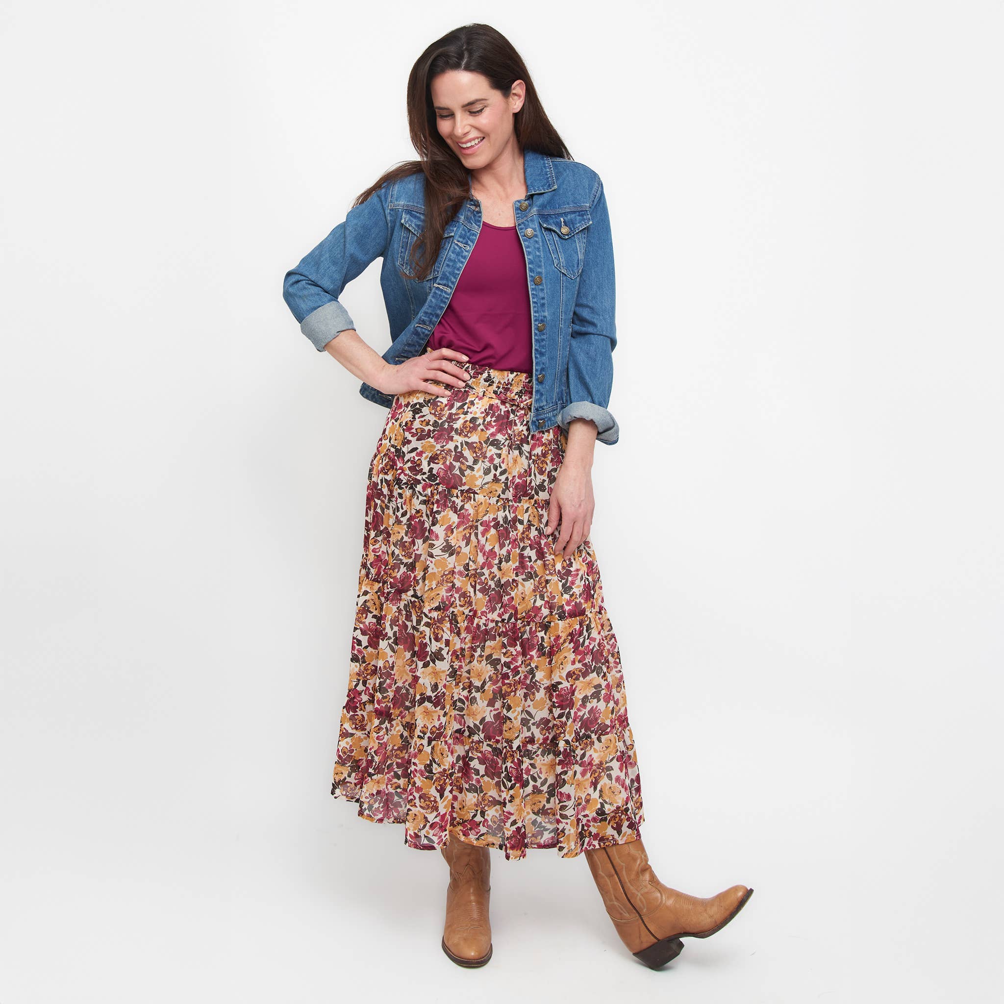 Elsie & Zoey - Vendita all'ingrosso Gonna - Donna - Gonna Maxi a Strati Hazel Georgette6