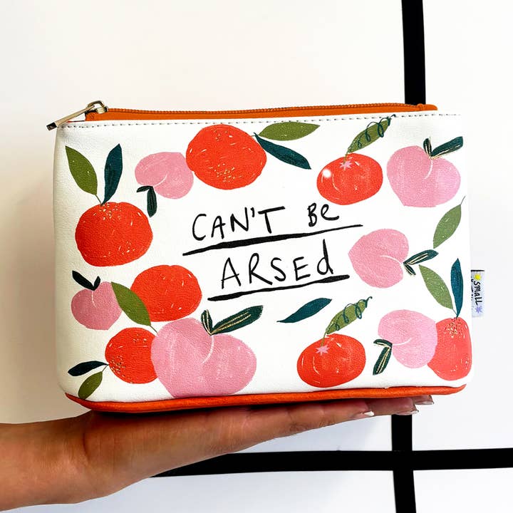 Small Talk 'Can't Be Arsed' Makeup Bag for wholesale by House of Disaster