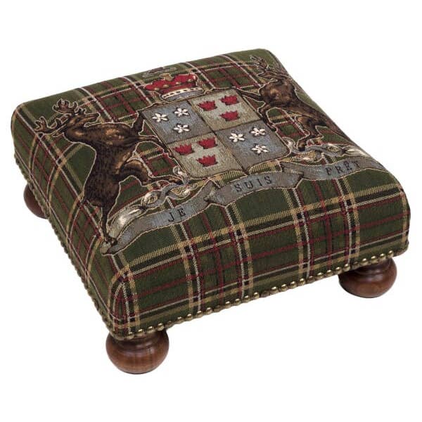 Highland Heritage Green Tapestry Footstool for wholesale by Hines of Oxford