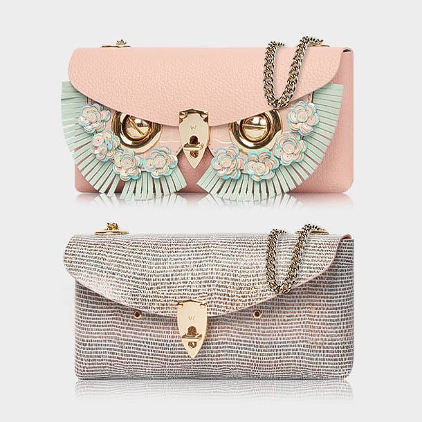 Bolso Bandolera Reversible-Cuero Rosa Iridiscente-Diseñador para venta al por mayor de WANACCESSORY