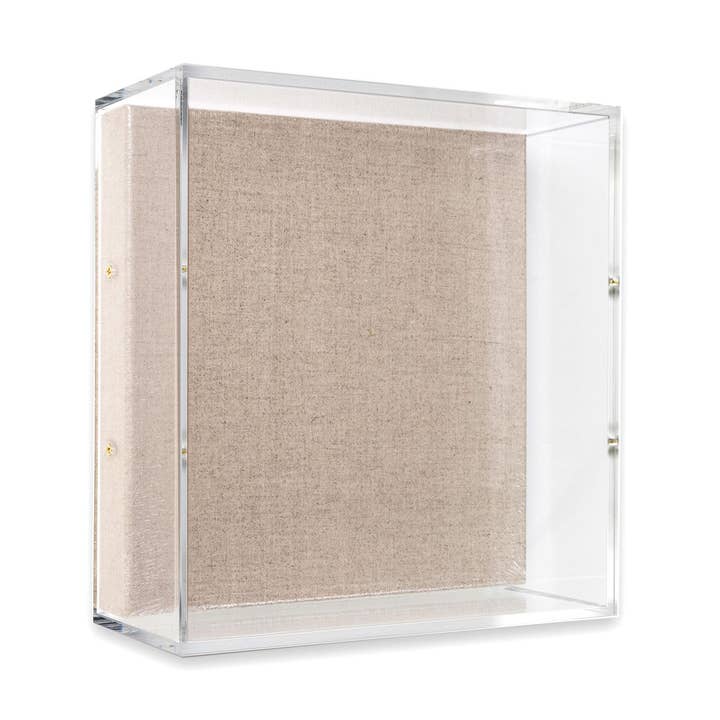 12" x 12" x 3" Modern Acrylic Shadowbox with Linen Canvas - UV Grade for wholesale by Wexel Art