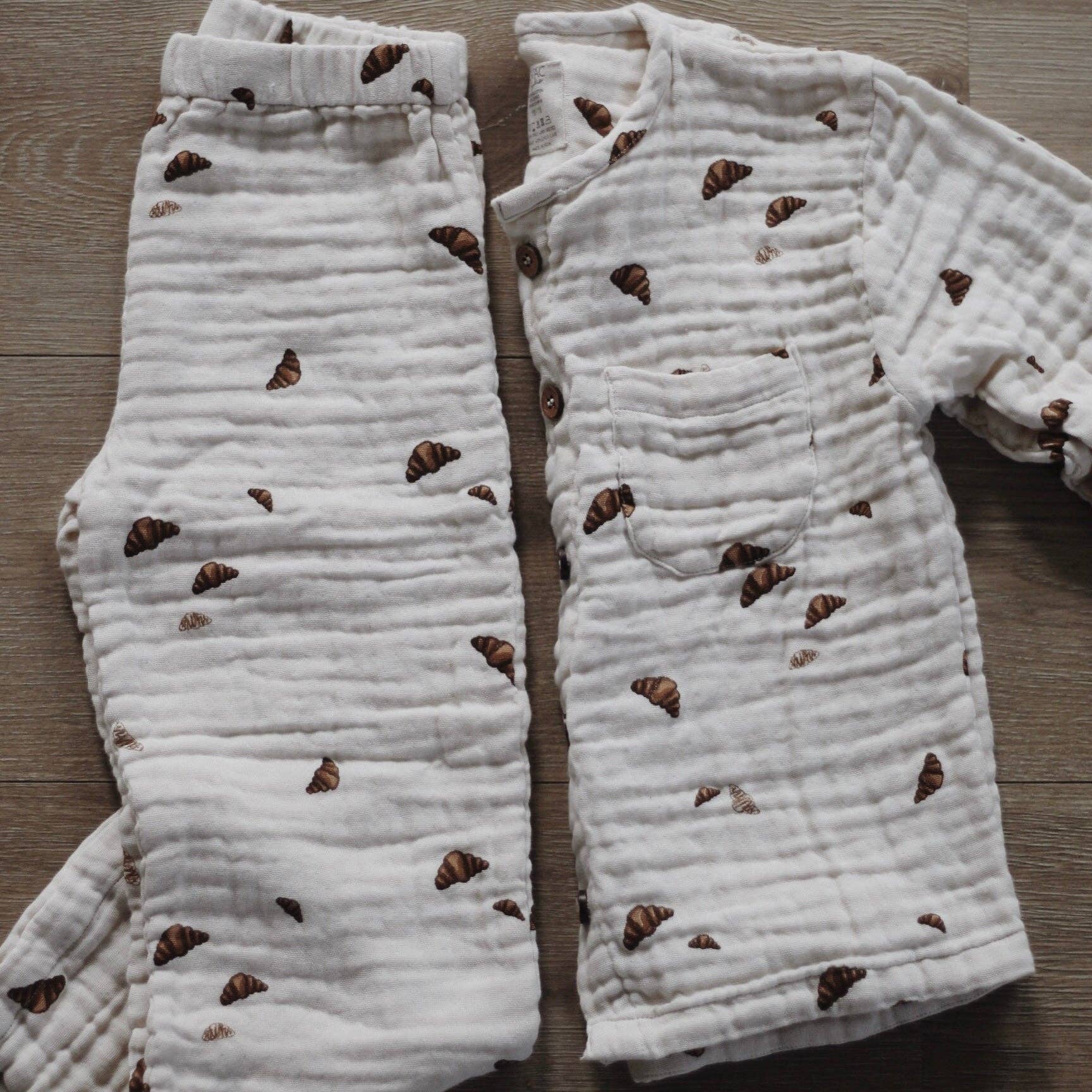 VIBBER pajamas - Croissant mini print for wholesale on Faire17