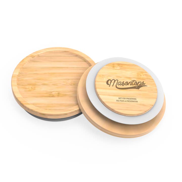 Timber Top Bamboo Mason Jar Storage Lids for wholesale by Masontops