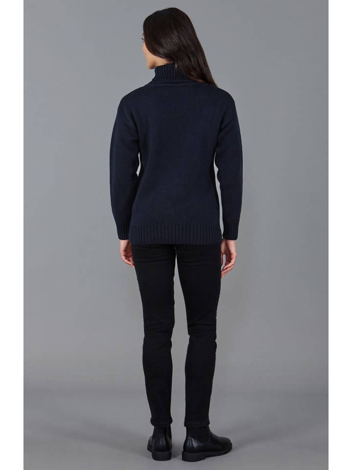 Paul James Knitwear - Vente Pull en maille – femme - Pull à col roulé Submariner en pur coton épais pour femmes13