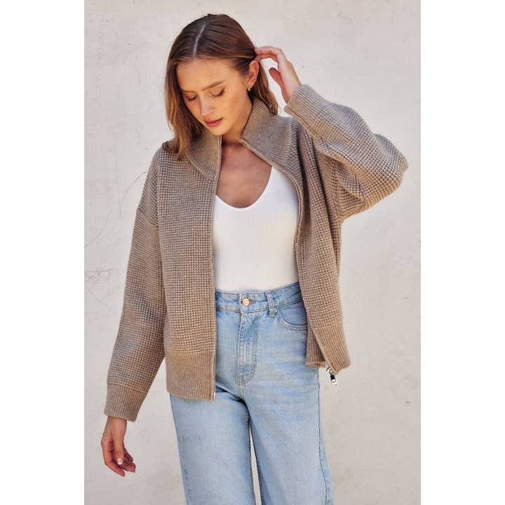 Dress Forum - Wholesale Jacket - Women's - Two Way Zip Waffle Knit Jacket10