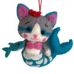 Sirena, gatto con pesce per la vendita all'ingrosso da parte di Santa and friends