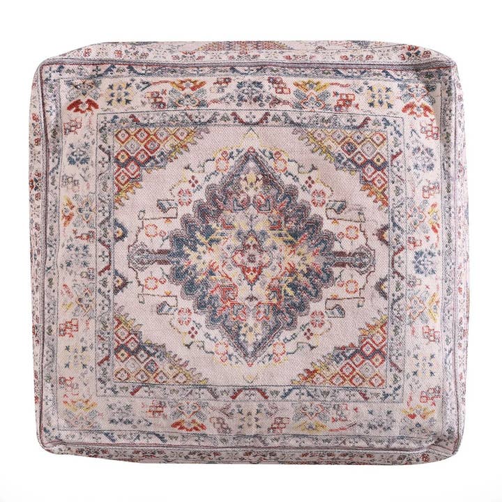Moroccan Ottoman Cushion Cover, Pouf - Bosphorus Breeze for wholesale by Glamthread