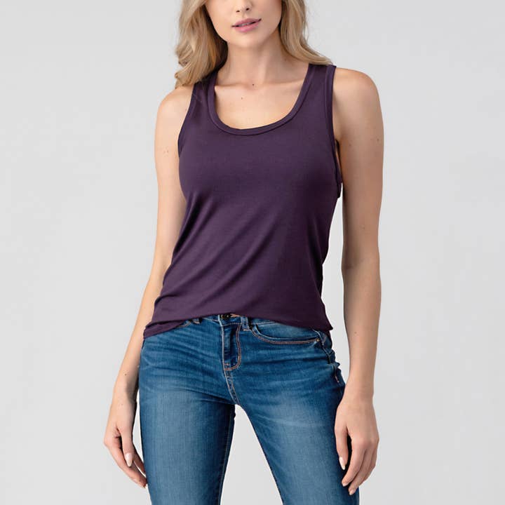 Heimious - Wholesale Tank Top - Women's - Scoop Neck Modal Jersey Tank Top, 25523
