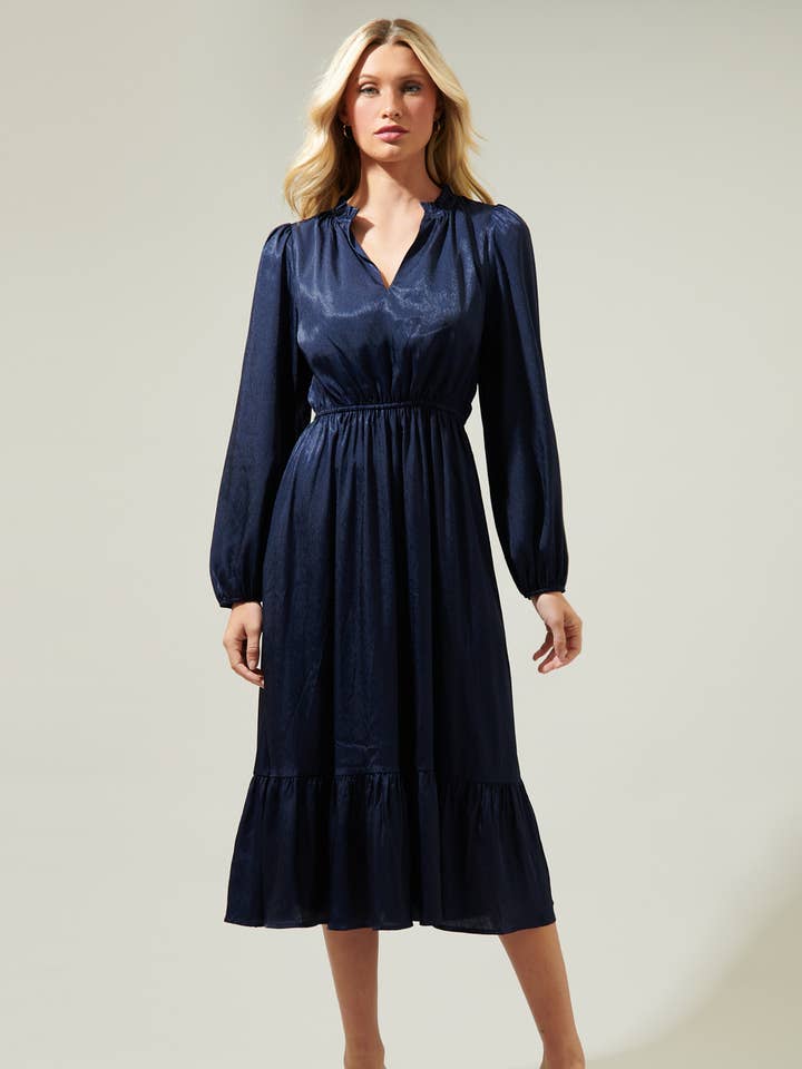 Sugarlips - Wholesale Dress - Women's - Fabiola Split Neck Midi Dress0