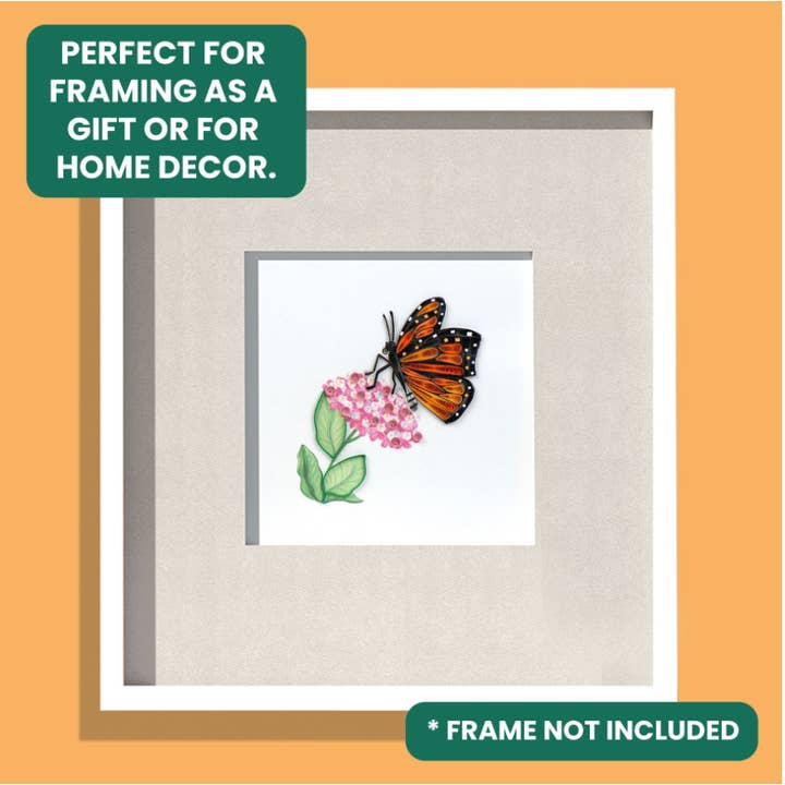 Second Nature Ltd – wholesale Everyday greeting card – Butterfly on Flower - Quilling Card, Handmade Greeting Card1