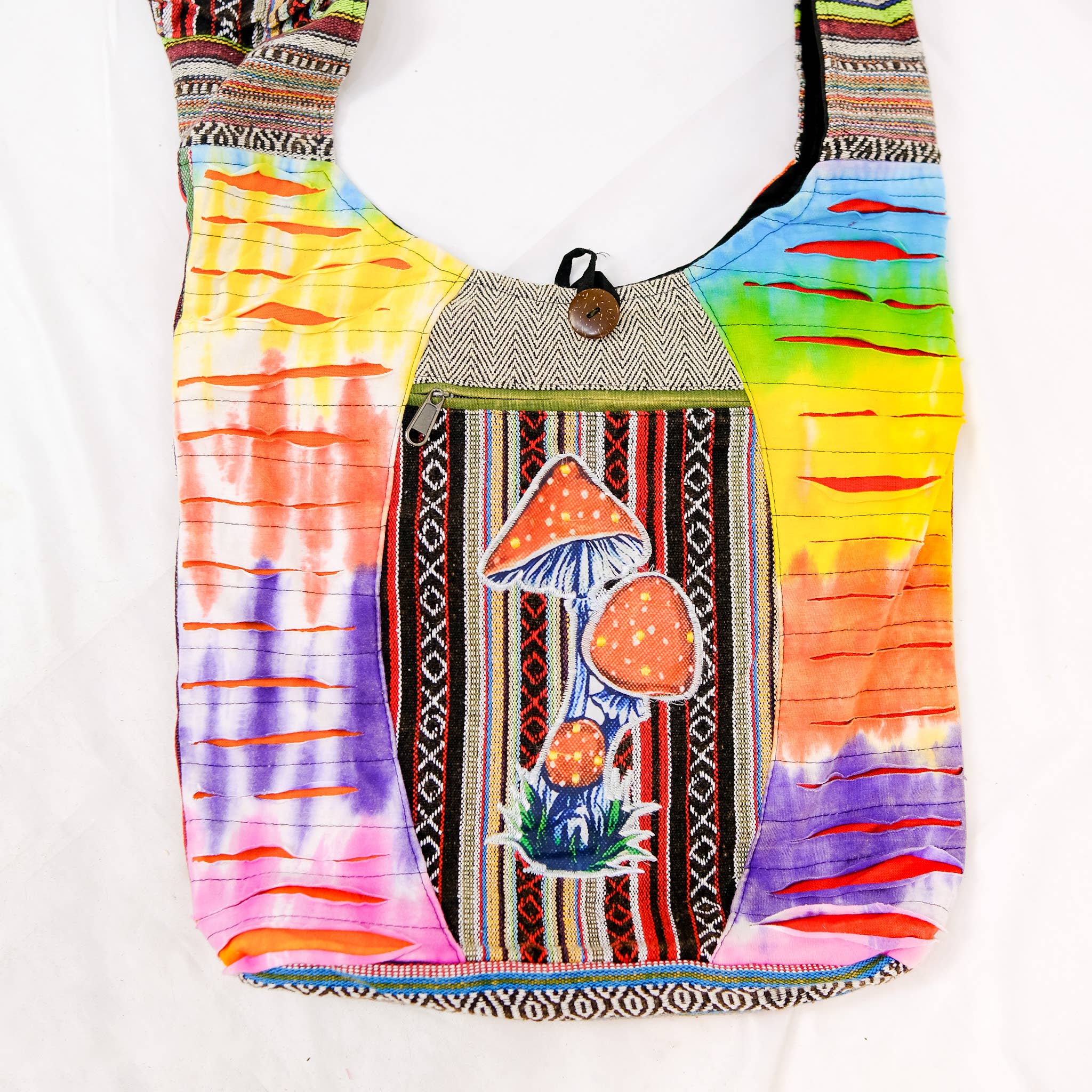 Karma Nepal Crafts - Wholesale Messenger Bag - Women's - Patchwork Mushroom Design Messenger Bag2