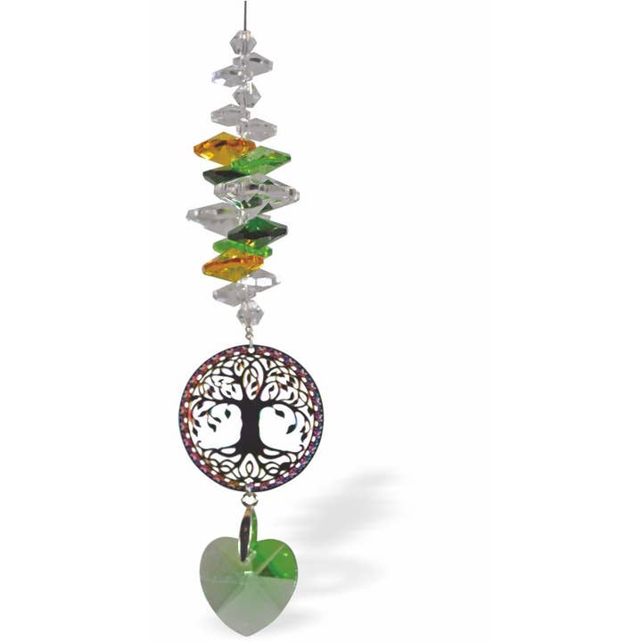 Österrikisk kristallprisma, mångfacetterad med livets träd för wholesale av Byzantium Collection Ltd