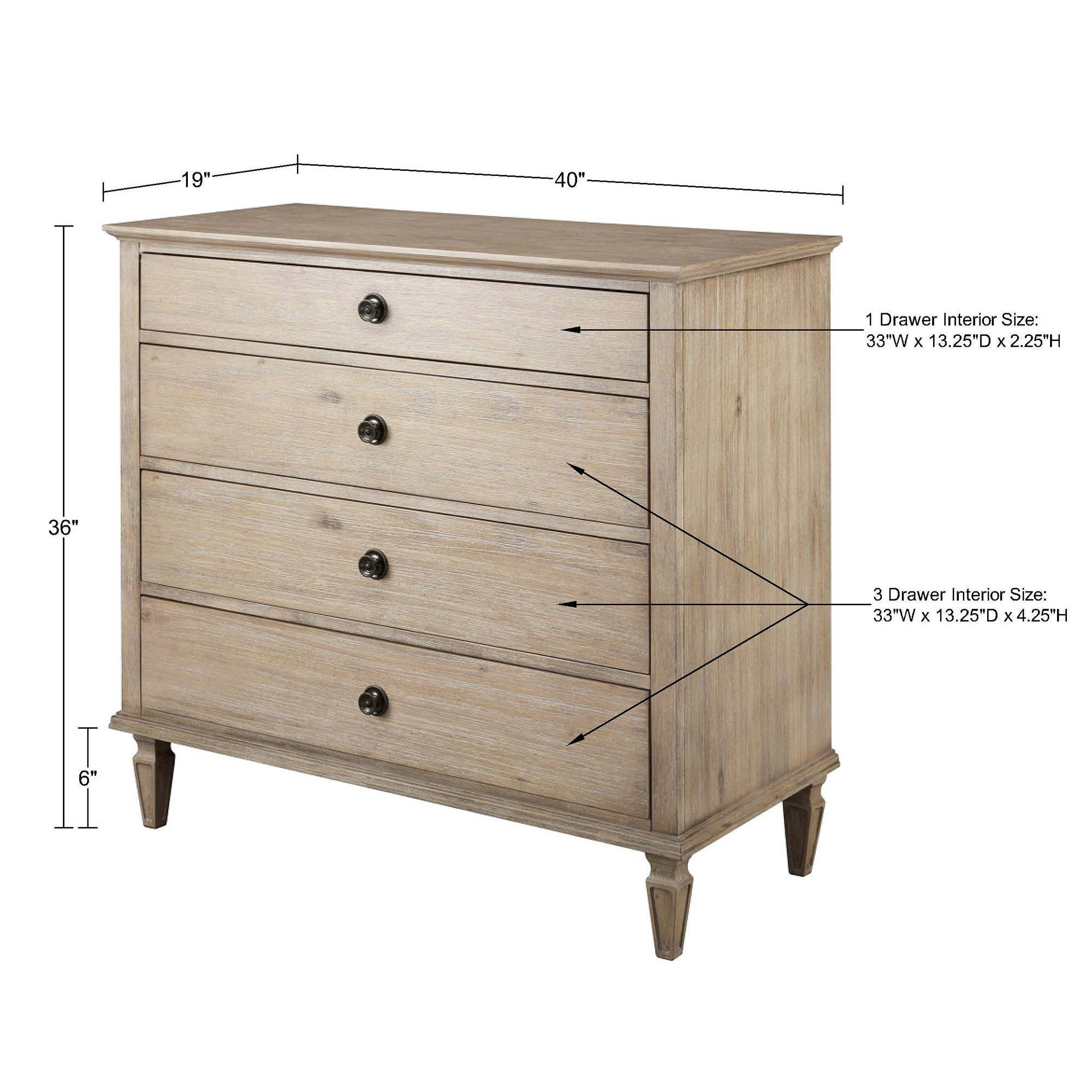 Olliix - Wholesale Cabinet - European Country Style Farmhouse 4-Drawer Dresser *1