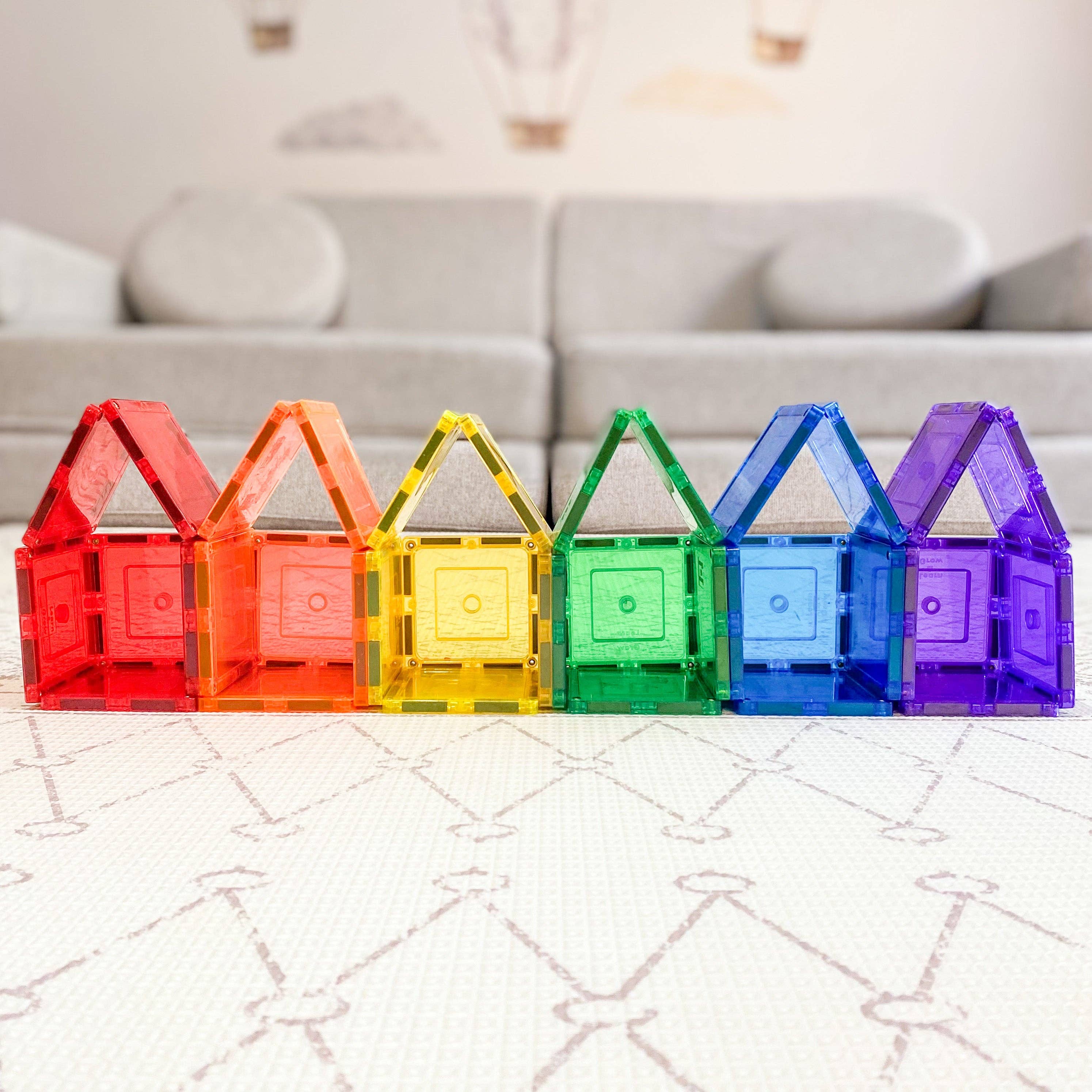 Learn and Grow Toys - Vente Jeu construction – enfant - Learn & Grow - Pack de 36 petites tuiles magnétiques carrées8