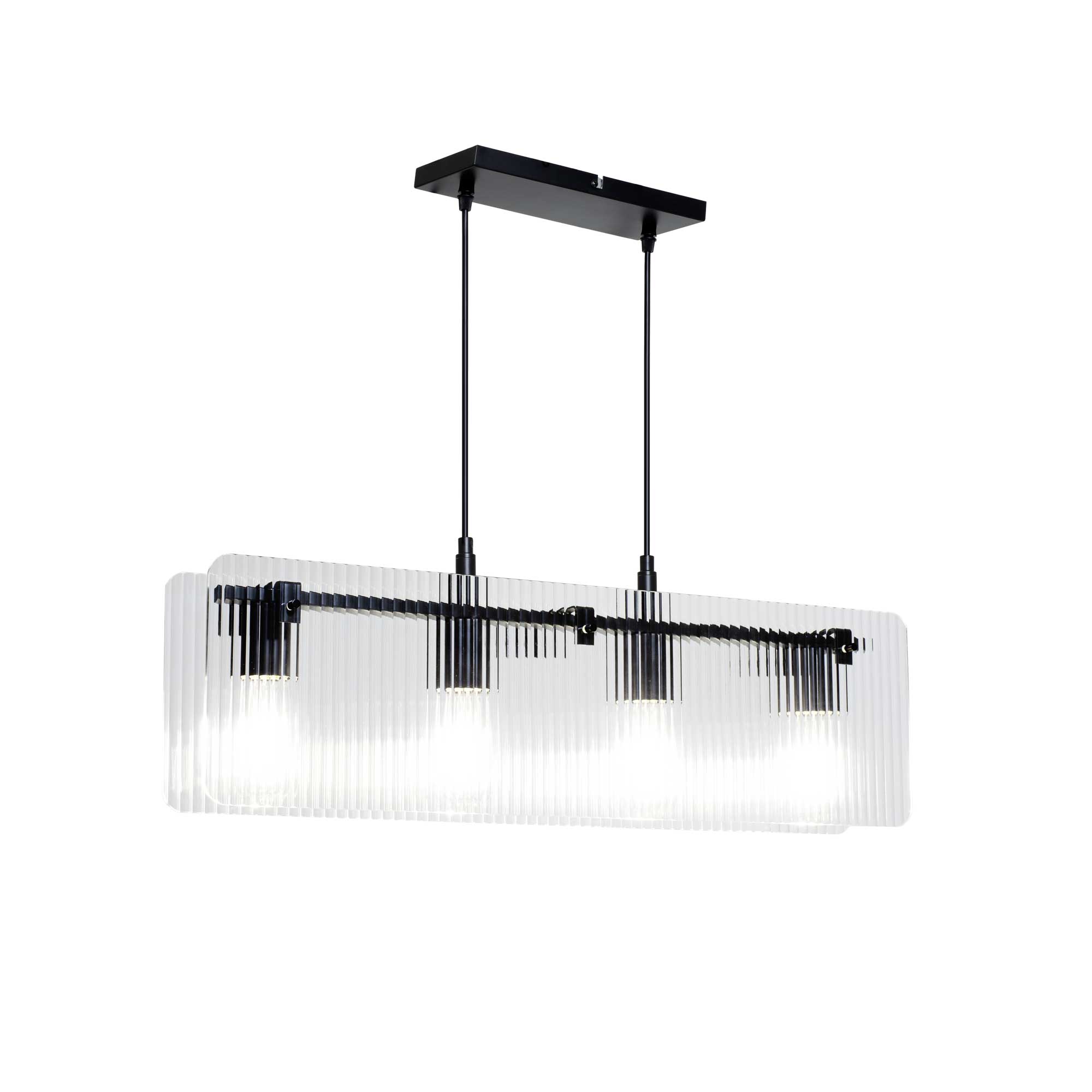 C-Création - Wholesale Chandelier/Hanging Light - Clear ribbed glass pendant light 4 lights Bosca0