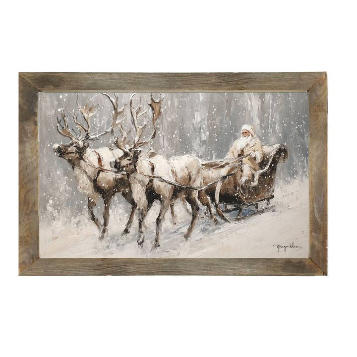 ginger blue - Wholesale Art Print - Sleigh Ride in Forest - Horizontal Frame1