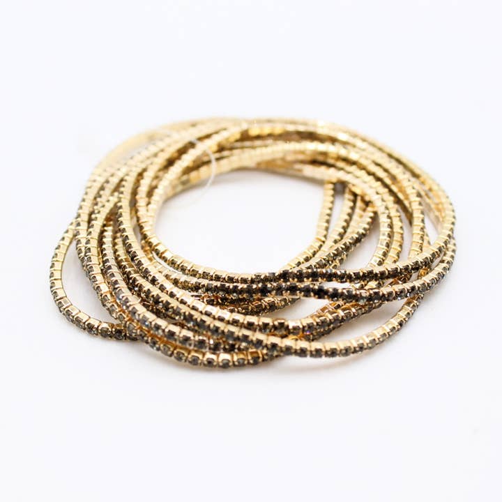 Reference Mode - Wholesale Jewelry Set - Set of 10 gold rhinestone bracelets23