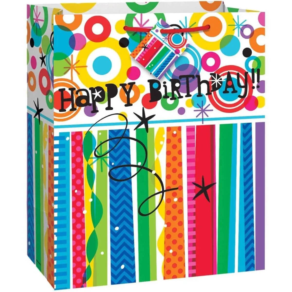 Party Expo, LLC – wholesale Gift bag – Rainbow Happy Birthday Gift Bag (1ct)0