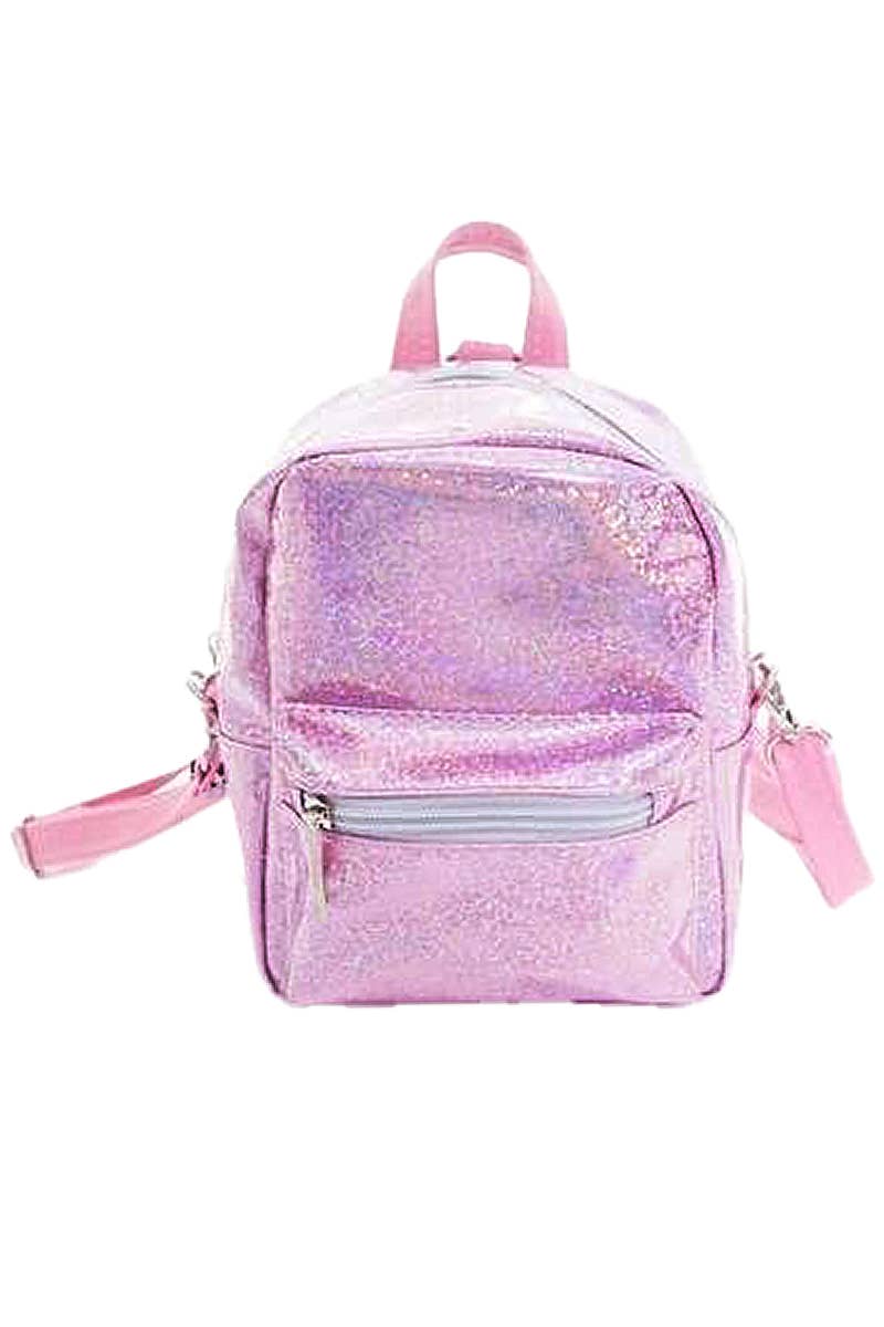 Rosa Mochila Glitter Shimmer Holographic Retro PVC para venda a revendedores na Faire3