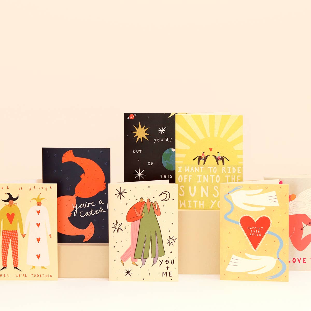 Little Black Cat Illustrated Goods - Vendita all'ingrosso Partecipazioni di nozze - Biglietto di nozze 'Happily Ever After' | Congratulazioni | A63