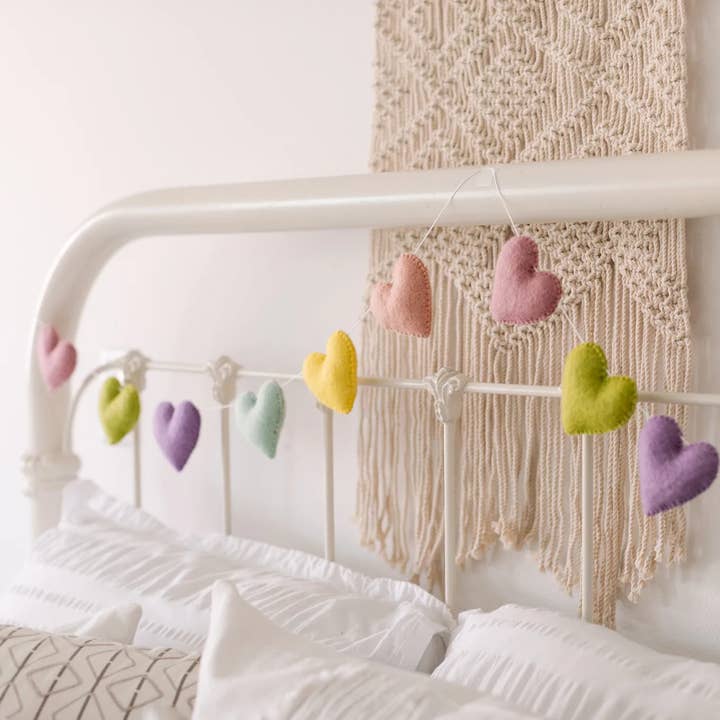 Pastelhjerter Guirlande 3-pak for engroshandel hos Joy Felts