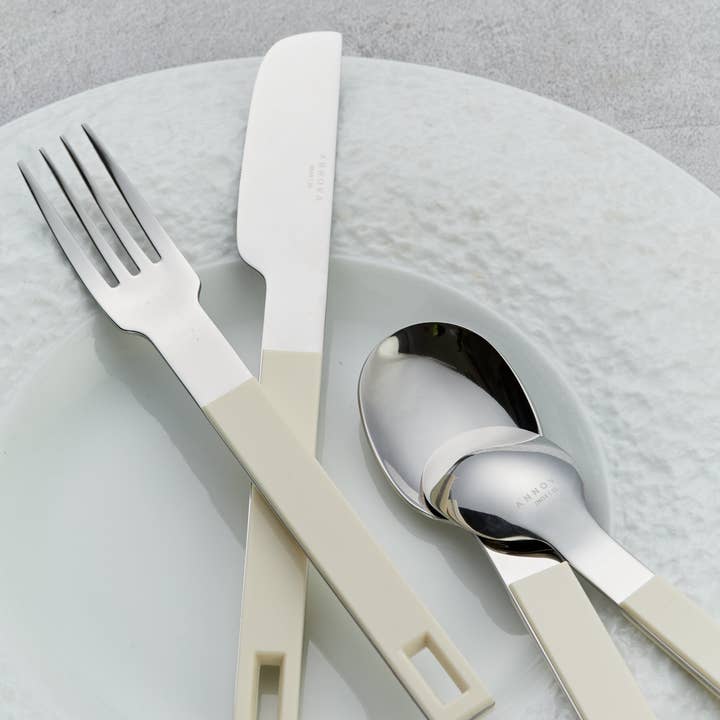 ANNOVA - Wholesale Flatware Set - ANNOVA Block Handle Silverware Set 20 Pieces Color Modern Style Flatware24