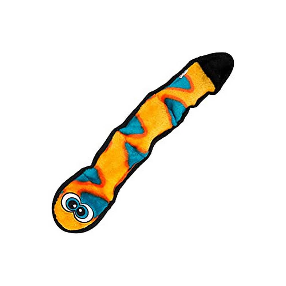 King Wholesale Pet Goods - Wholesale Pet Squeaky Toy - Dog - Outward Hound Invincibles Snake Orange/Blue 6-squeaker