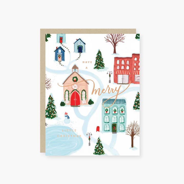 Merry Winter Scene Holiday card with Foil for wholesale by 2021 Co.