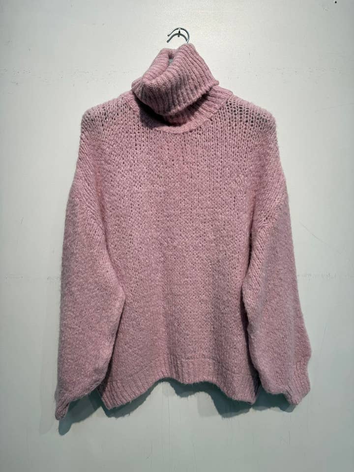 NOELINE - Wholesale Knit Sweater - Women's - Oversized turtleneck sweater with alpaca