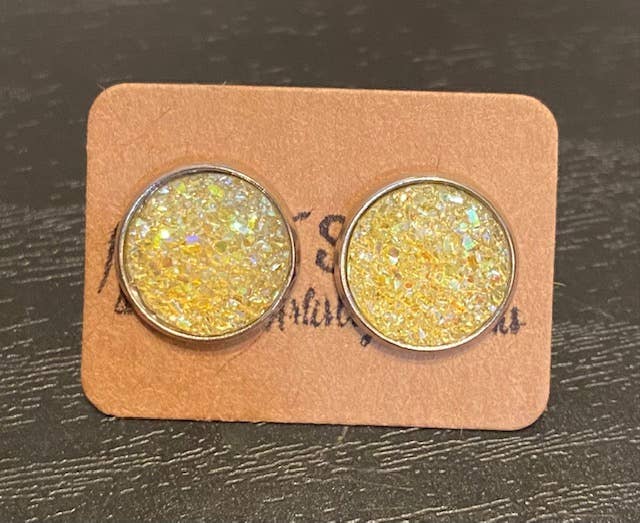 SMA Artistry Creations - Vendita all'ingrosso Orecchini a bottone - Orecchini a bottone cabochon scintillanti da 12 mm11