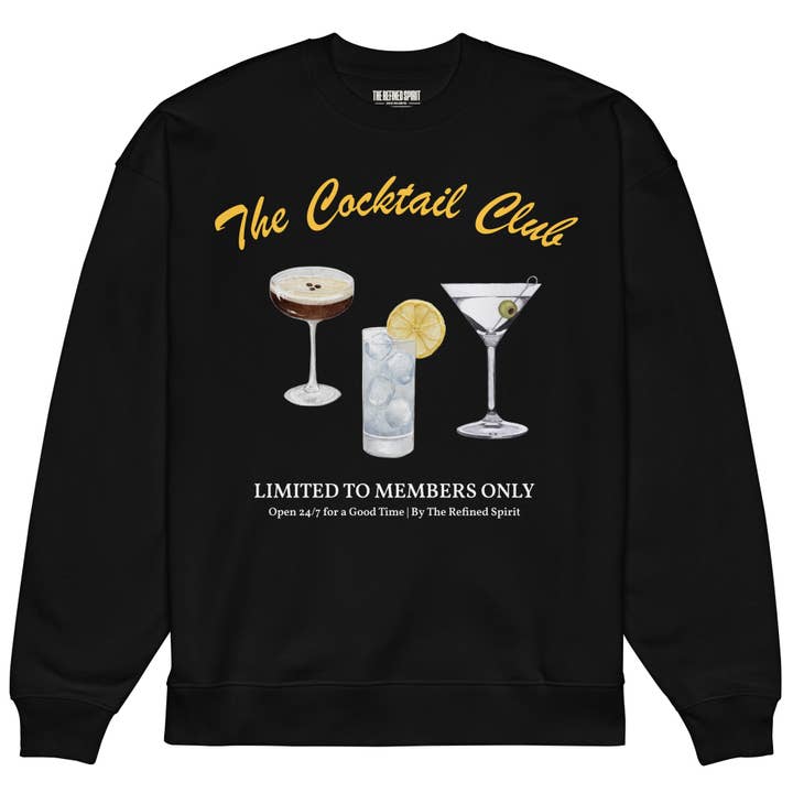 Il Cocktail Club - Felpa Oversize Organica per la vendita all'ingrosso da parte di The Refined Spirit