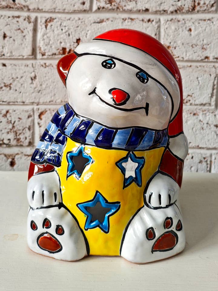 Talavera Christmas Snow Bear for wholesale by Craftway