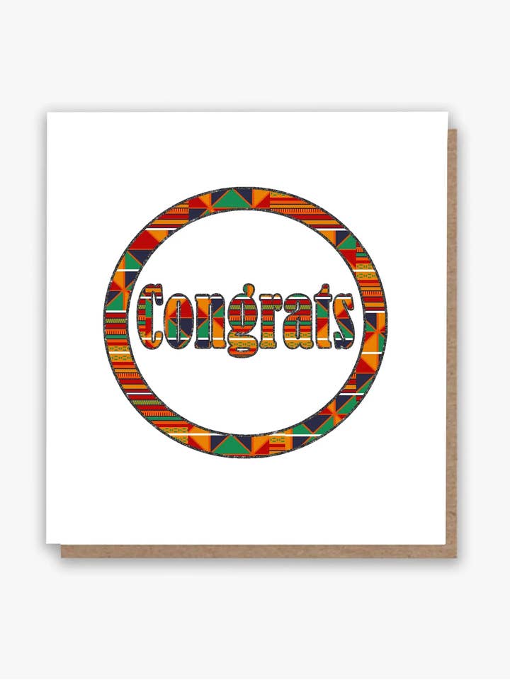 Kente Congratulations Card 🍾🥂 for wholesale by All Shades
