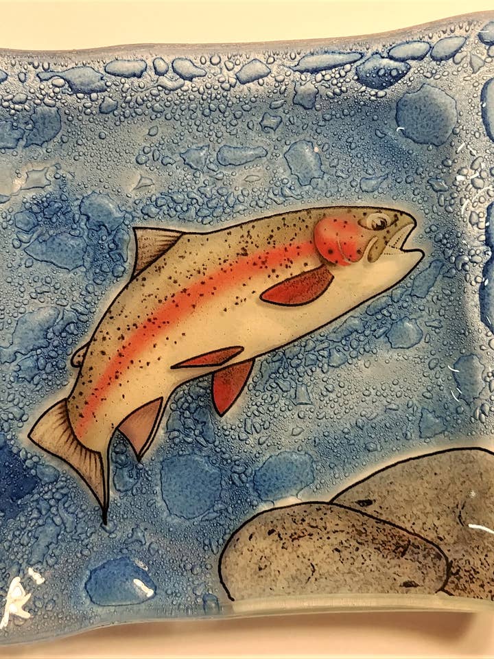 Trout Square Plate / Dish for wholesale by Pampeana