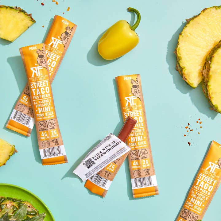 Righteous Felon Craft Jerky - Wholesale Jerky - MINI Street Taco Pork Stick .5oz (24ct)1