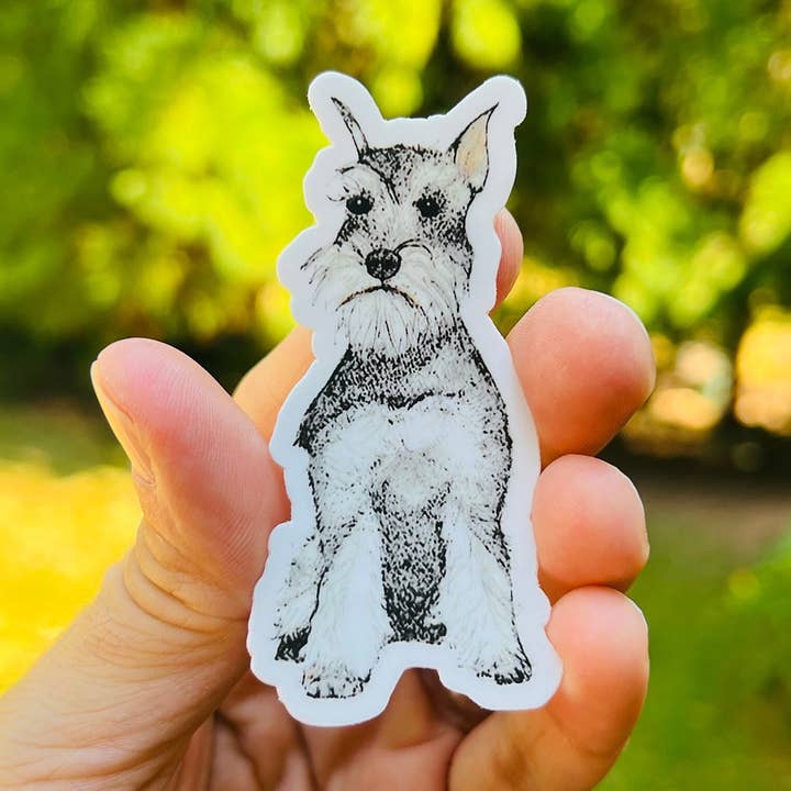 Charlie The Schnauzer {sticker} for wholesale by Uncle Dunc's Sticker Shoppe