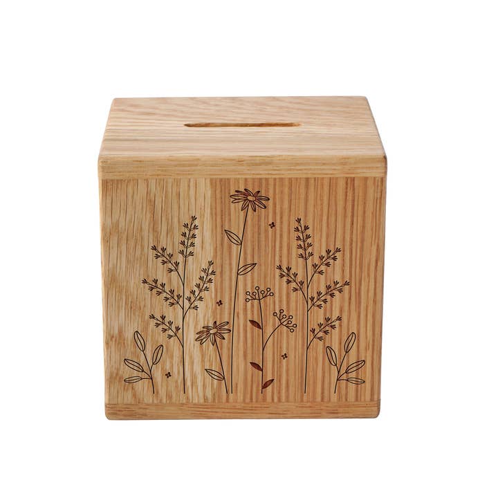 CGB Giftware – wholesale Money/piggy bank – Send With Love Floral Oak Money Box1