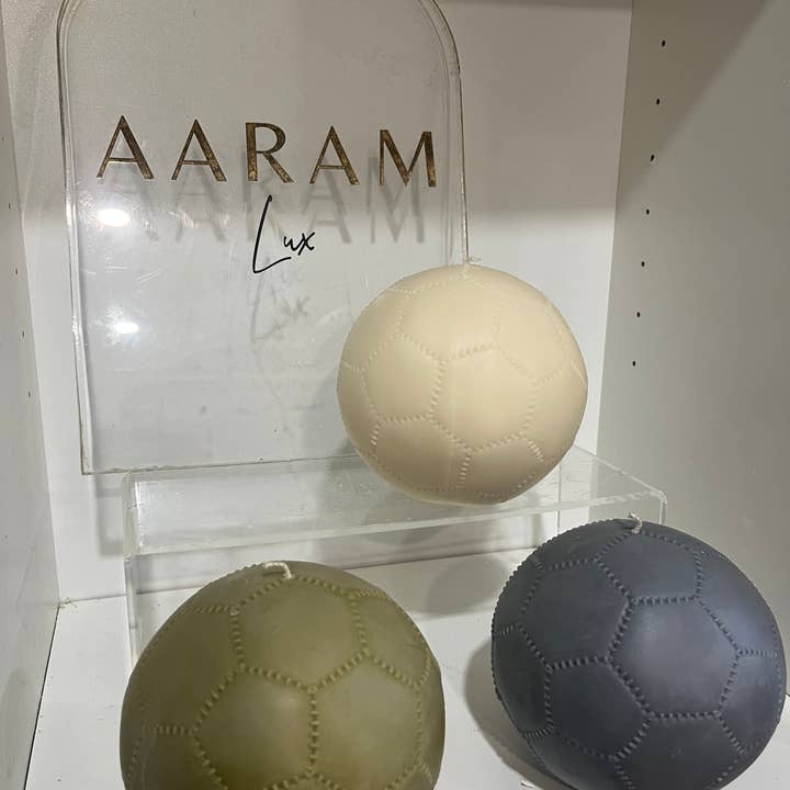AARAM LUX - Wholesale Pillar Candle - Soccer Ball Candle | EXCLUSIVE AARAM DESIGN Soccer FIFA Candle | Sports Lover Candle Decor