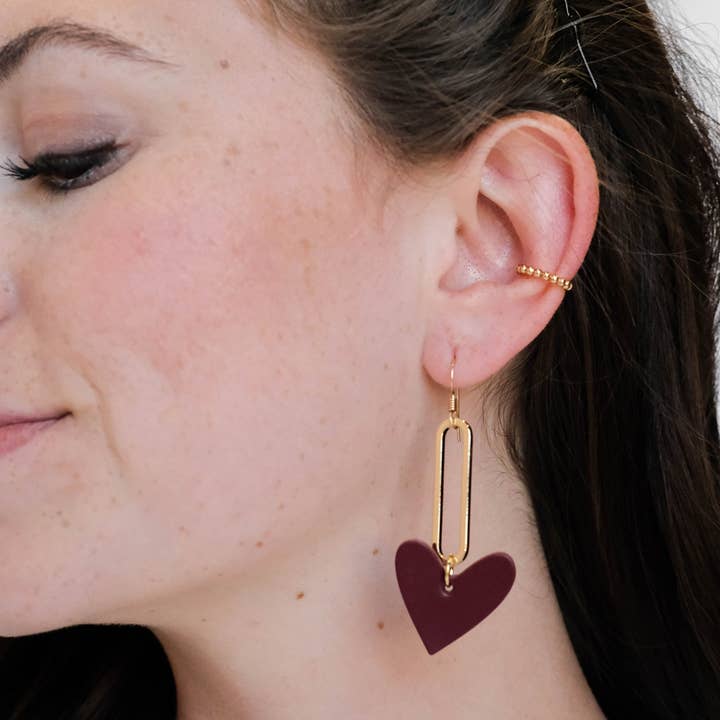 Nickel and Suede - Wholesale Dangle Earrings - Burgundy Milas