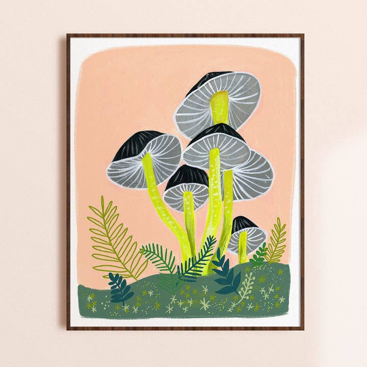 Setas del bosque - Lámina artística para venta al por mayor de Dream Folk Studio